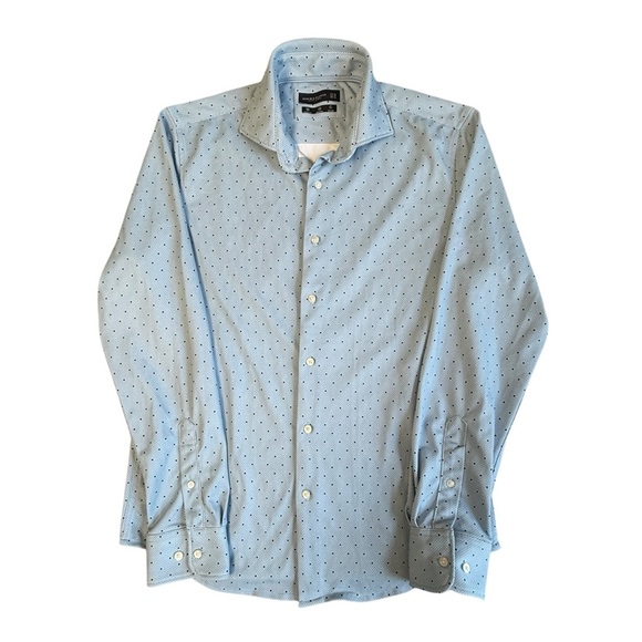 Denim & Flower Ricky Singh Blue Polka Dot Button Down Shirt. Blue Size S #1538 - Picture 1 of 4